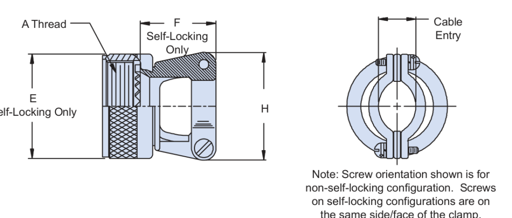 M85049/38 straight strain relief backshell, dimensional drawing